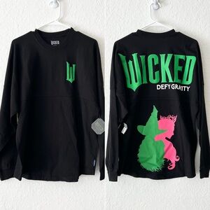 NWT Universal Studios Wicked Defy Gravity Elphaba Glinda Black Spirit Jersey S